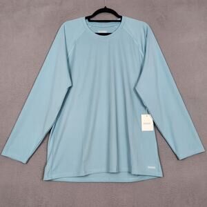 Fair Harbor Rashguard Mens XL Bay Blue Long Sleeve Swim Shirt Quick Dry Stretch